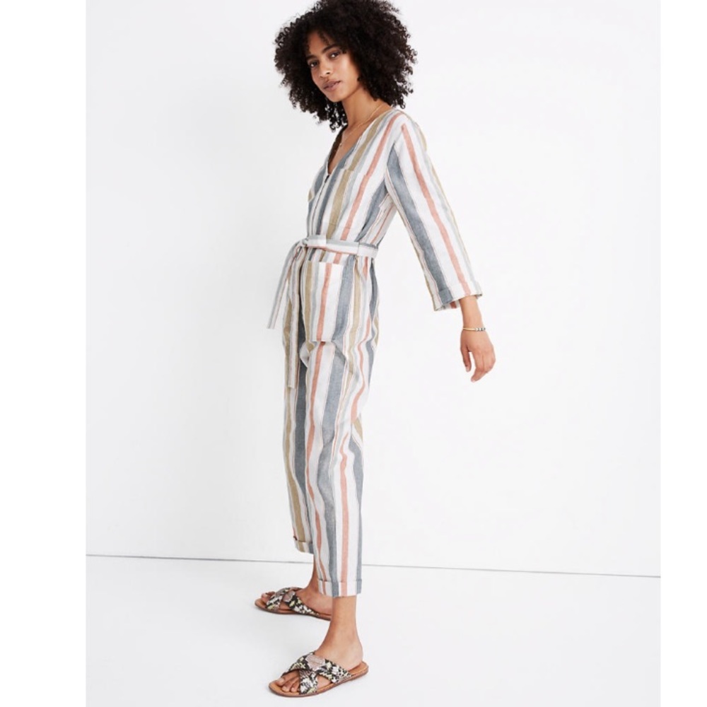 Madewell V-Neck Tie-Waist Jumpsuit - Picture 2 of 7